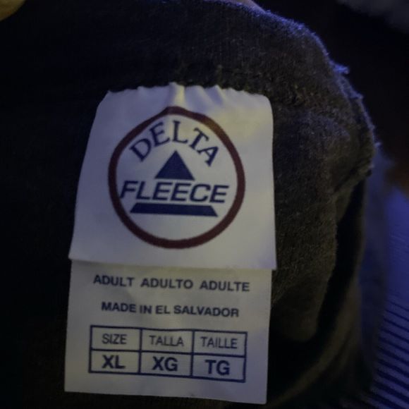 Delta Fleece Sweatshirt Top Black Cat Hawaii Popoki Floral Long Sleeve XL - Picture 9 of 16